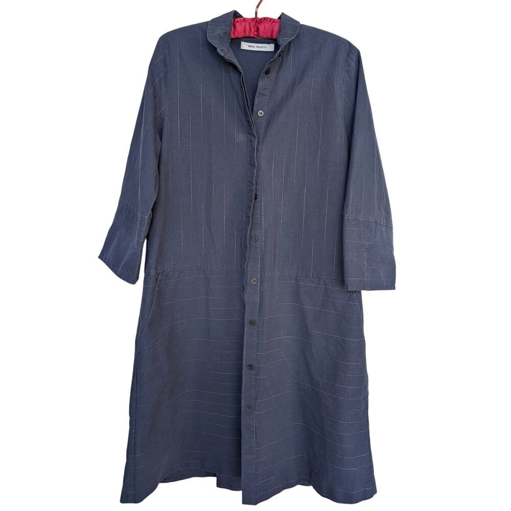 Norse Projects Women's Cotton Shirt Dress Piece Blue 36